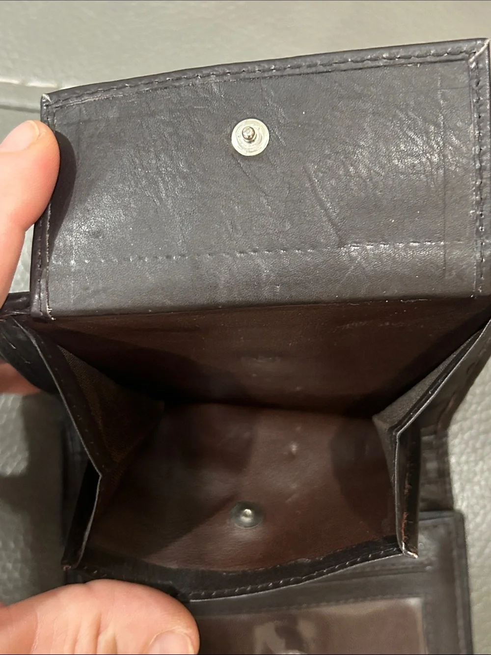 Men's Bifold Genuine Handcrafted Brown Leather Wallet EUVC